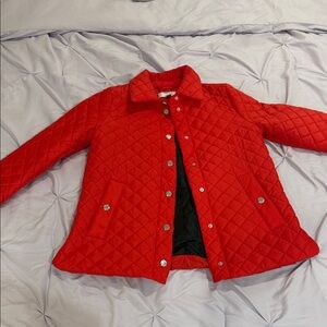 Anne Klein Vibrant Red Quilted Puffer Jacket